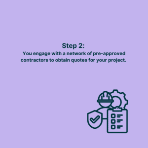 Step 2: You engage with a network of pre-approved contractors to obtain quotes for your project.