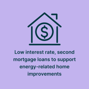 Low interest rate, second mortgage loans to support energy-related home improvements