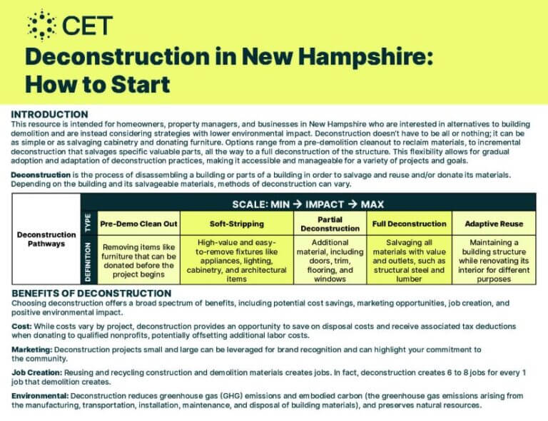 Deconstruction in New Hampshire